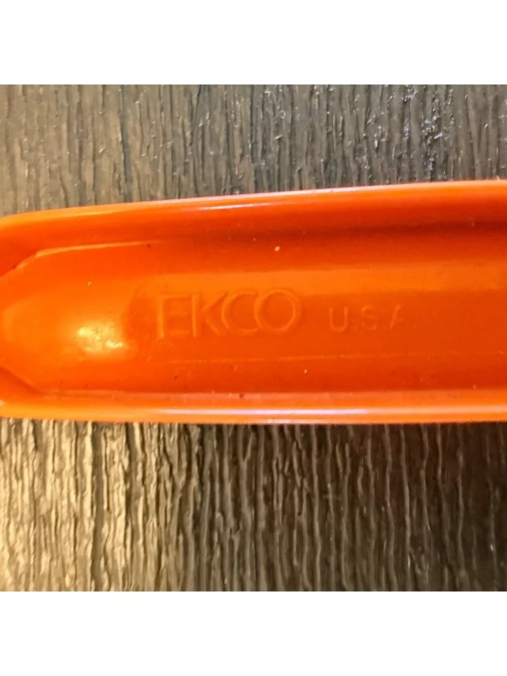Vintage Ekco Meat Fork Orange Plastic Handle Retro MCM Kitchen Serving Utensil